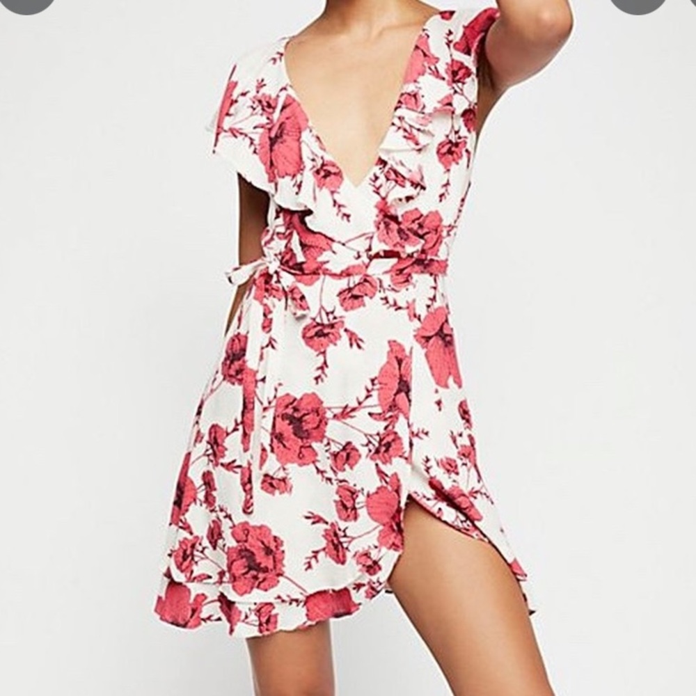 Floral wrap free people dress